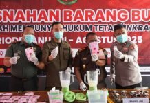 Dandim 0402/OKI Dukung Kejari Musnahkan Barang Bukti Kejahatan
