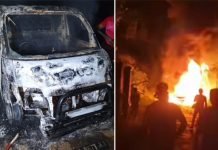 Diduga Korsleting Listrik, Mobil Pick Up Terbakar di Mesuji OKI