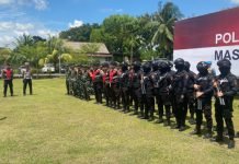 Personel Gabungan Polres OKI dan Kodim Gelar Patroli Skala Besar di Kayuagung