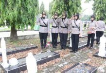 Peringati HUT ke-77, Polwan Polda Sumsel Gelar Ziarah ke TMP Ksatria Ksetra Siguntang