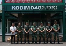 Dandim 0402/OKI-OI Sambut Kunjungan Kerja Tim Wasev Bakti TNI