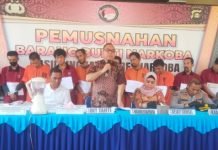 Polda Sumsel Musnahkan 1,7 Kg Sabu dan 6.404 Butir Ekstasi