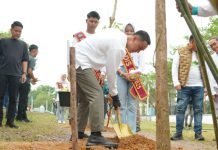 Penanaman 300 Pohon Tabebuya Warnai Peringatan HUT ke-80 Kabupaten OKI
