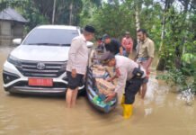 Polres Aceh Barat Imbau Warga Tingkatkan Kewaspadaan Banjir di Kaway XVI
