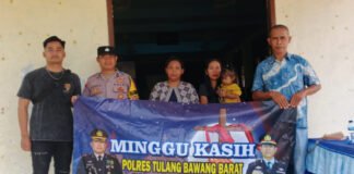 Polsek Gunung Agung Laksanakan Pengamanan Ibadah Minggu Kasih di Gereja Kristen Muria Tiyuh Tunas Jaya