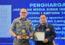 Bupati Lampung Selatan Raih Anugerah Daerah Harmonis dan Berkelanjutan dari JMSI Lampung