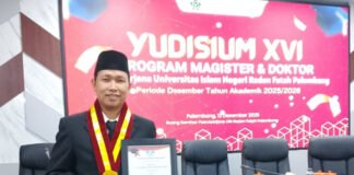 Pemred Citrasumsel.com Torehkan Prestasi Gemilang, Anas Jadi Lulusan Terbaik Prodi MPI Yudisium XVI Pascasarjana UIN Raden Fatah