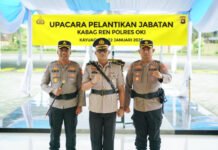 Upacara Pelantikan Jabatan Kabag Ren Polres OKI Berlangsung Khidmat