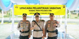 Upacara Pelantikan Jabatan Kabag Ren Polres OKI Berlangsung Khidmat