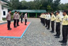 Satbinmas Polres OKI Lakukan Pembinaan dan Pengecekan Satpam di PT Tania Selatan Kebun Burnai Barat