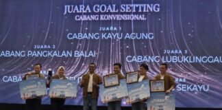 Berkat Dukungan Pemkab OKI dan Nasabah, BSB Cabang Kayuagung Juara 1 Goal Setting