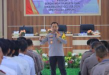 Wakapolda Lampung Tekankan Kepemimpinan Berintegritas dalam Pembekalan Peserta Didik SPN
