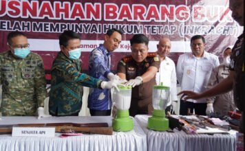 Kejari OKI Musnahkan Barang Bukti Perkara, Catat PNBP Senilai Rp1,23 Miliar