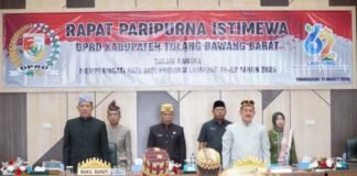 Paripurna HUT Lampung ke-62, Wabup Tubaba Bacakan Arah Pembangunan Gubernur