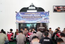 Peringatan Nuzulul Qur’an di Masjid Al Faruq Polres OKI, Momentum Memperkuat Iman dan Integritas Personel