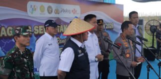 Dandim 0402/OKI-OI Hadiri Penanaman Jagung Serentak Bersama Kapolri di Ogan Ilir