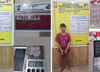 Satresnarkoba Polrestabes Palembang Bekuk Pengedar Sabu di Gandus dan Sukarami