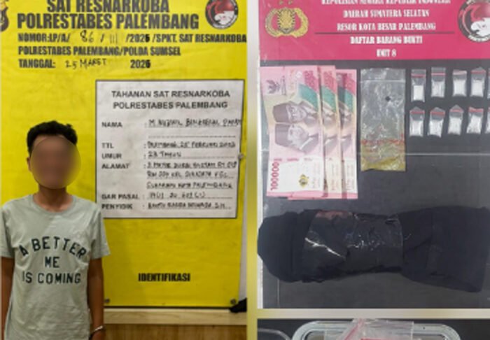 Saku Celana Jadi Tempat Simpan Sabu, Pengedar di Sukarami Dibekuk Polisi