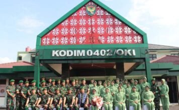 Kunker Danrem 044/Gapo ke Kodim 0402/OKI-OI, Tekankan Disiplin dan Profesionalisme Prajurit