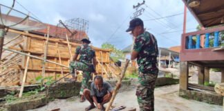 Kodim 0402/OKI-OI Kebut Pembangunan Jembatan Sungai Dabuk Meski Dihadang Tantangan Alam