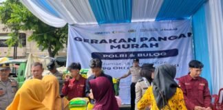 Dukung Stabilitas Harga, Polres OKI Salurkan 5 Ton Beras SPHP di Pasar Kayuagung