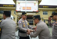 Suasana Hangat Halal Bihalal di Polres OKI, Pererat Silaturahmi Antar Personel