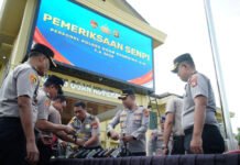 Polres OKI Gelar Apel Pemeriksaan Senpi Dinas, Pastikan Penggunaan Senjata Sesuai Prosedur