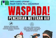 Waspada Pencurian Meteran Air, PDAM Tirta PALI Anugerah Minta Pelanggan Proaktif