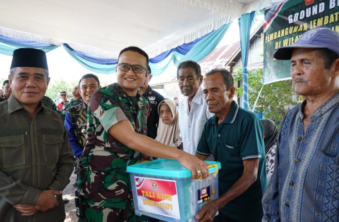 Dandim 0402/OKI-OI Ikuti Vicon Ground Breaking Jembatan Beton Arisan Jaya