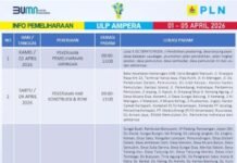 PLN Lakukan Pemeliharaan Jaringan 2–4 April, Sejumlah Wilayah di Palembang dan Ogan Ilir Terdampak