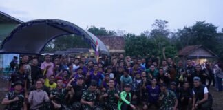 Semangat Kebersamaan, Satgas TMMD Kodim 0402/OKI Gelar Pertandingan Sepak Bola