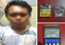 Polres Prabumulih Saksikan Pelaku Lempar Kotak Rokok Berisi Sabu, BB Langsung Disita