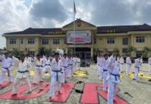 75 Personel Polres OKI Ikuti Ujian Bela Diri Polri untuk Kenaikan Pangkat Juli 2026