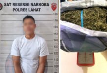 Polres Lahat Gagalkan Peredaran Satu Kilogram Ganja Asal Jarai
