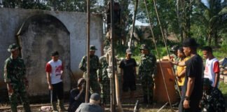 Aksi Nyata TMMD, Satgas Kodim 0402/OKI Bangun Sumur Bor untuk Warga Pedesaan