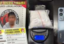Polres Lubuk Linggau Gagalkan Peredaran 102,85 Gram Sabu