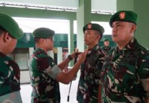 37 Prajurit Kodim 0402/OKI-OI Naik Pangkat, Dandim Tekankan Profesionalisme dan Dedikasi