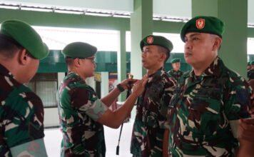 37 Prajurit Kodim 0402/OKI-OI Naik Pangkat, Dandim Tekankan Profesionalisme dan Dedikasi