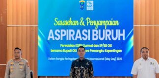 Kapolres OKI Hadiri Sarasehan May Day 2026, Dorong Aspirasi Buruh Disampaikan Kondusif