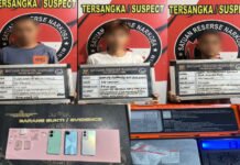 Gerebek Dua Lokasi di Gelumbang, Empat Tersangka Narkoba Diamankan Serentak