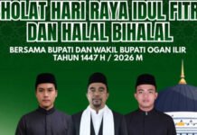 Bupati dan Wabup Ogan Ilir Salat Ied di Masjid Agung An-Nur, Dilanjutkan Open House di Rumah Dinas