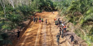 Semangat Tanpa Henti, Hari ke-10 Satgas TMMD Kodim 0402/OKI Genjot Pembukaan Jalan