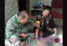 Satgas TMMD Kodim 0402/OKI Berikan Layanan Kesehatan Gratis dari Rumah ke Rumah
