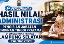 Pengumuman Hasil Nilai Rekam Jejak (Administrasi) Seleksi Terbuka Pengisian JPTP Tahun 2026