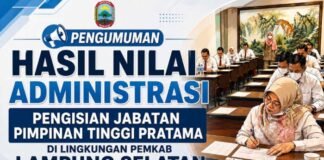 Pengumuman Hasil Nilai Rekam Jejak (Administrasi) Seleksi Terbuka Pengisian JPTP Tahun 2026
