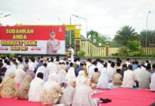 Semarak Idul Adha, Polres OKI Gelar Salat Ied dan Sembelih 15 Sapi serta 17 Kambing Kurban