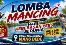 Peringati Hari Kebebasan Pers Sedunia, Wartawan PALI Gelar Lomba Mancing