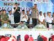 Polda Sumsel Kawal Aksi Damai Ratusan Buruh dan Gelar Potong Tumpeng Bersama