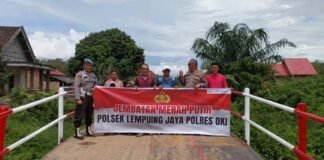 Perbaikan Jembatan Merah Putih di Lempuing Jaya Rampung, Warga Kembali Nikmati Akses Transportasi