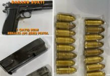 Polisi Amankan Pistol dan 18 Amunisi di Sungai Lilin